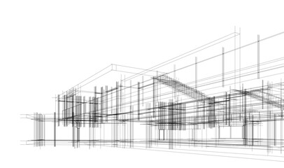 House sketch architectural 3d rendering