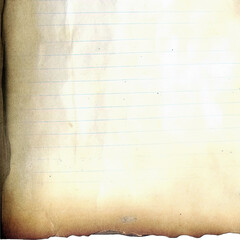 Fototapeta premium Vintage lined notebook paper background with soft texture. Old grunge paper sheet with faded lines and retro tone. Textured antique notebook page background