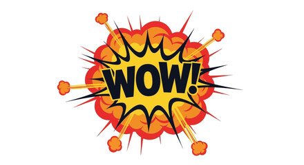 A vibrant comic book style explosion with the word wow inside