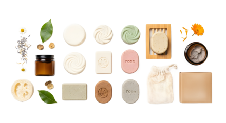 Artisan personal care display soaps scrub accessories