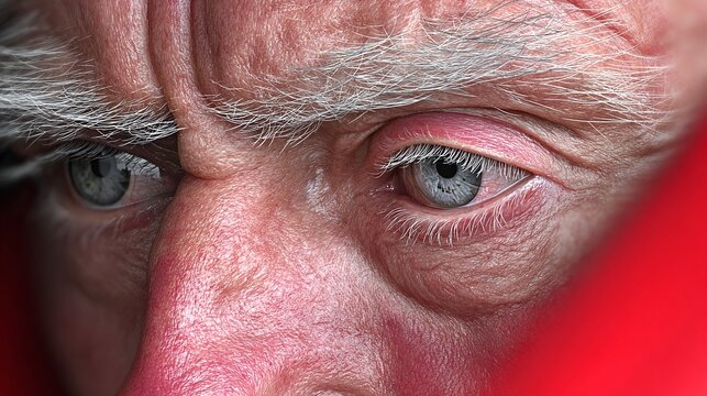 close-up of a person's face with detailed facial features and colors