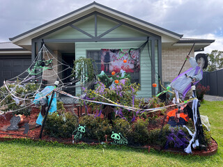 Halloween decoration outside a house