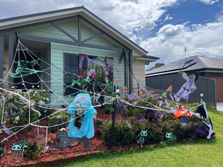 Halloween decoration outside a house