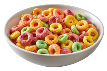 Colorful cereal rings in a white bowl (7)