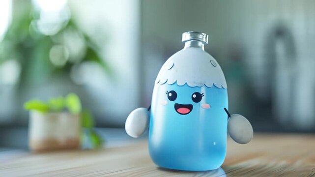 3d cute japanese ramune soda bottle character Videos