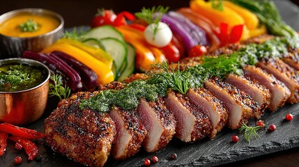 Hearts clouds and other objects arranged on books with scissors in soft focus.