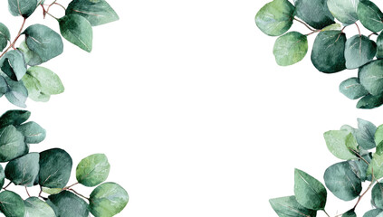 Eucalyptus leaves frame a black background (1)