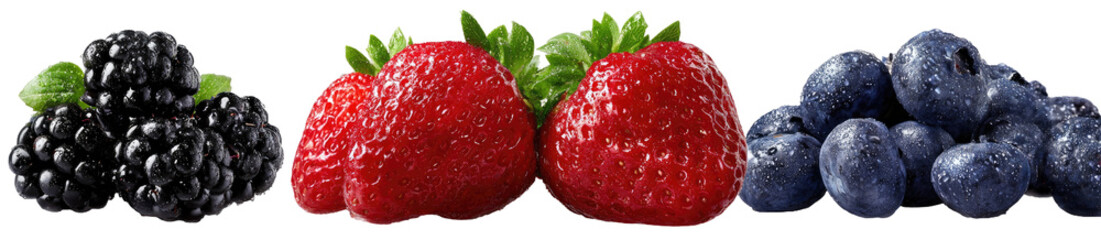 Fresh berries - blackberries, strawberries, and blueberries