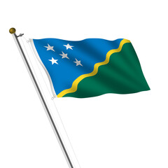 Solomon Islands flagpole 3d illustration