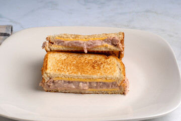 tuna  and yogurt melt sandwich  stacked