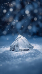 視認性を損なわないコントラスト設計でタイトルやロゴを重ねやすく冬の清潔感を効果的に演出できる縦長写真背景. 生成AI