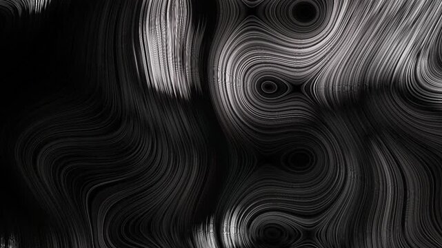 Abstract swirling black and white lines creating a mesmerizing, fluid, and organic pattern with a sense of depth and movement background