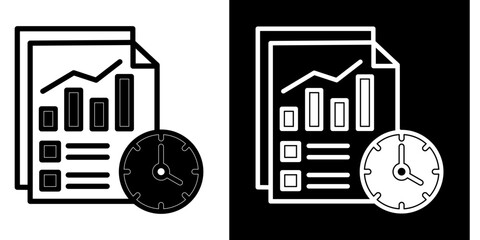 Scheduled Report  Icon Set White Mix Style Collection
