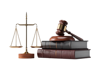 Justice Scales and Gavel on Law Books