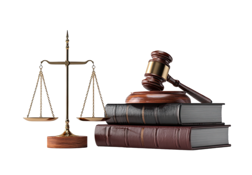 Justice Scales and Gavel on Law Books