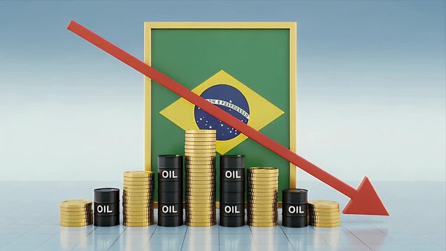 Brazil Economy Oil Market Decline Arrow Chart