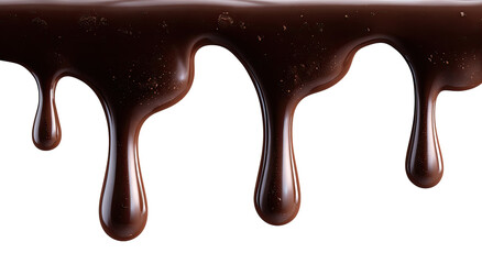 Melted chocolate dripping down, close-up