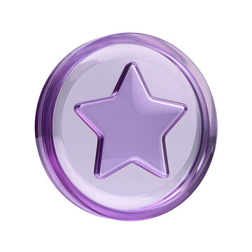 Elegant purple glass star award icon symbolizing excellence achievement and recognition for top performance and quality