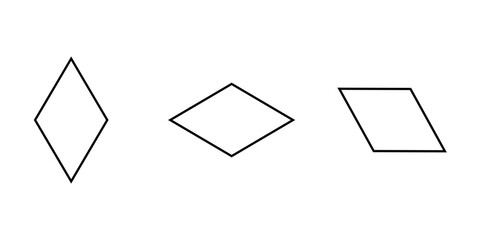 Rhombus Shape in Geometry. Geometric Shapes.