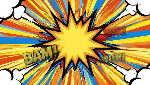 Dynamic Comic Book Action - BAM WOW Explosive Visuals.