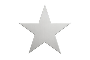 Obraz premium Silver five-pointed star icon representing quality, success, feedback, rating, award, and achievement with transparent background