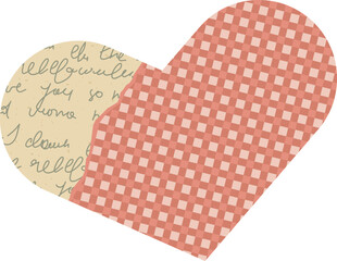 Patchwork Heart Paper Cut Out