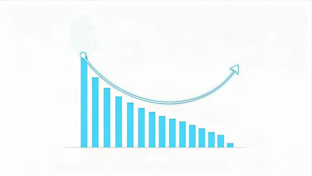 Economic Decline Reversal with Upward Arrow
