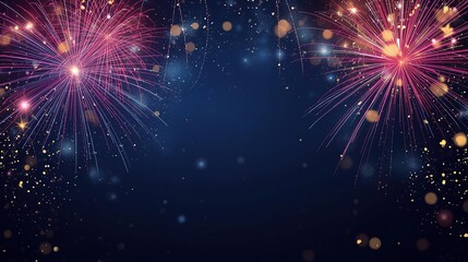 Fototapeta premium Golden Fireworks Celebration Background