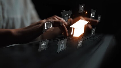 Online learning system combining digital education, e-learning, and virtual classroom to enhance...