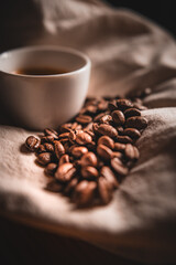 coffee beans in a cup