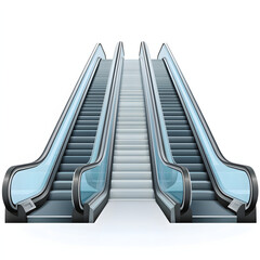 Escalator mockup. Realistic illustration of escalator vector mockup for web design isolated on white background