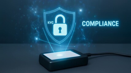KYC compliance digital lock hologram device technology enhancing security and data protection with machine learning for advanced identity - Powered by Adobe