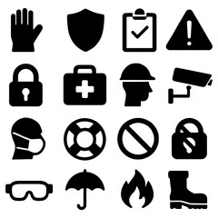Safety First: A visual compilation of safety icons, each meticulously designed to signify specific precautionary measures, representing protection and awareness.
