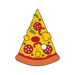 vector slice of cake with strawberry