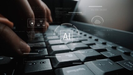 AI interface showing how artificial intelligence powers systems. AI Artificial intelligence transforms data, enables automation, and AI artificial intelligence drives innovation. Marrow