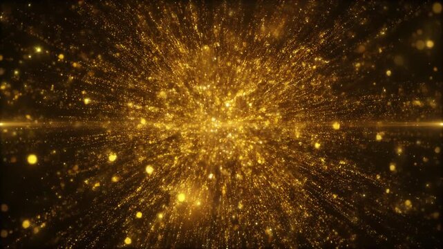 ゴールドの光が弾けるラグジュアリー爆発エフェクト背景