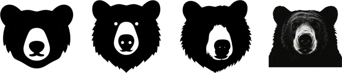 クマ　動物　生き物　シルエット　イラスト