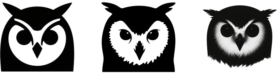 フクロウ　動物　生き物　シルエット　イラスト