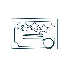 continuous line drawing doodle certification icon
