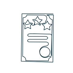 continuous line drawing doodle certification icon