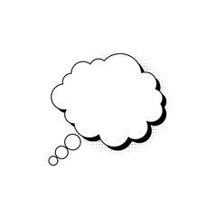 A blank thought bubble with a shadow, ready for your creative ideas and text