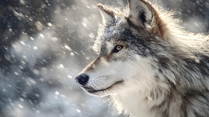 Fototapeta premium wolf in winter