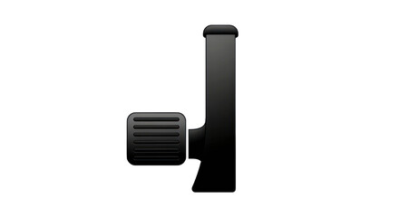 Metallic accelerator pedal isolated on transparent background for design projects