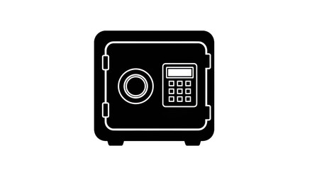 Secure safe illustration with combination lock on transparent background