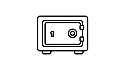 Secure safe outline illustration financial security and protection concept