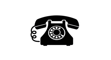 Vintage rotary telephone illustration with transparent background vector design