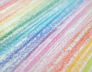 クレヨンで描いたやさしい虹色の背景