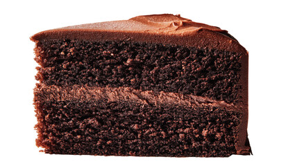 Close-up of a rich chocolate cake slice