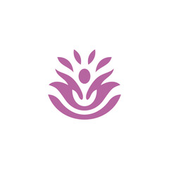 Nature Spa Lotus Logo. Ideal for organic and beauty brands. Line art floral style.
