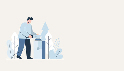 Young worker using a rotary polisher for detailed finishing work